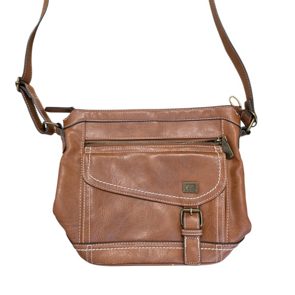 b.o.c. Handbags - B.O.C Tan Faux Leather Crossbody Satchel Grunge Travel Purse Bag Medium Size